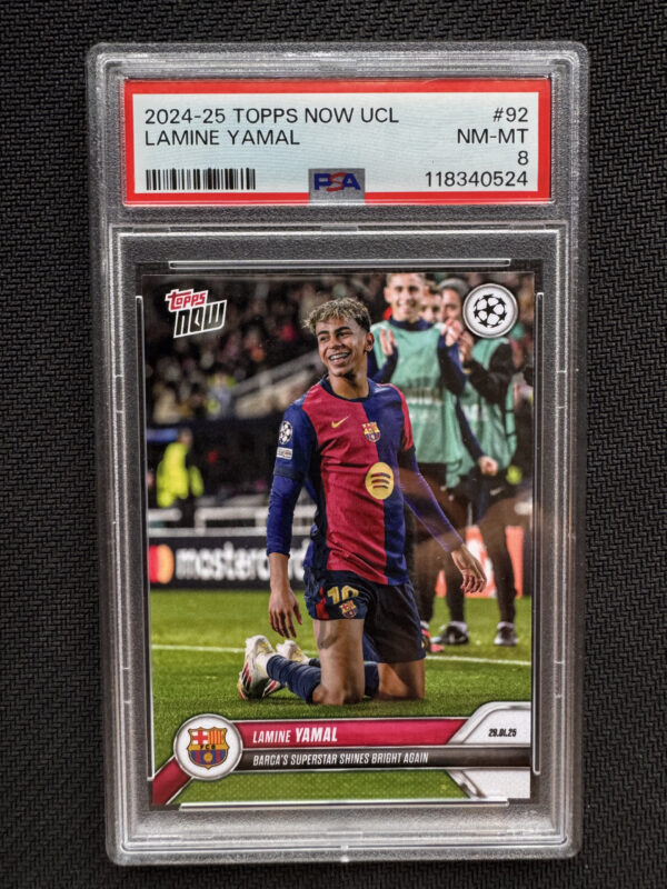 2024-25 Topps Now UCL 92 Lamine Yamal PSA 8