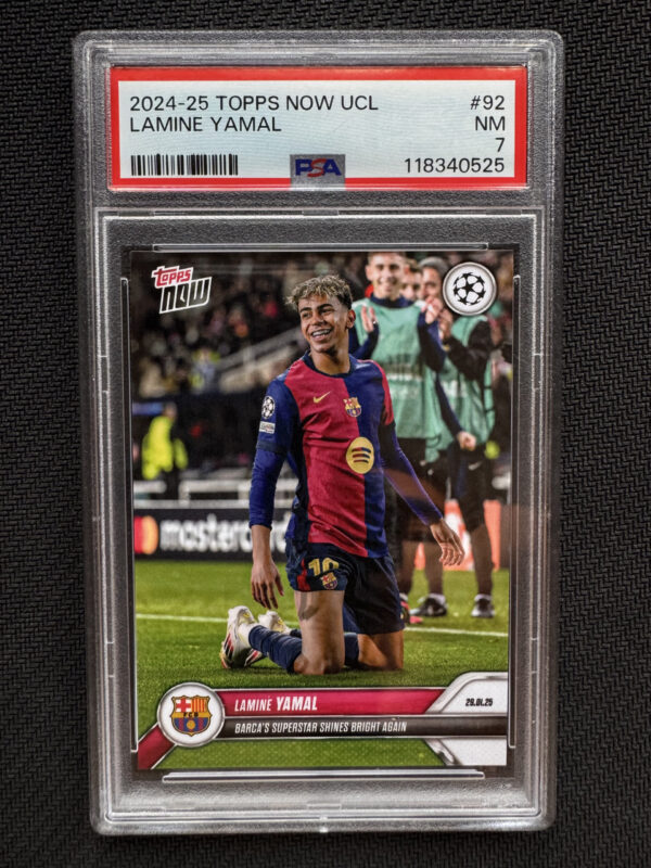 2024-25 Topps Now UCL 92 Lamine Yamal PSA 7