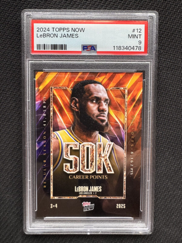 2024 Topps Now 12 Lebron James 50k Points PSA 9