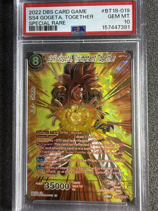 SS4 Gogeta, Triumphant Together (BT18-019) Special Rare PSA 10