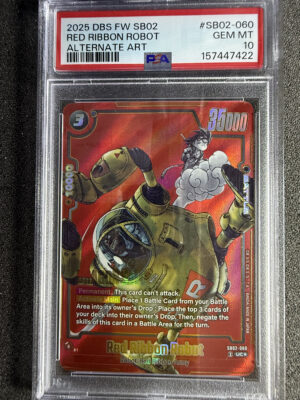 Red Ribbon Robot (SB02-060) Alternate Art Red PSA 10 POP 80