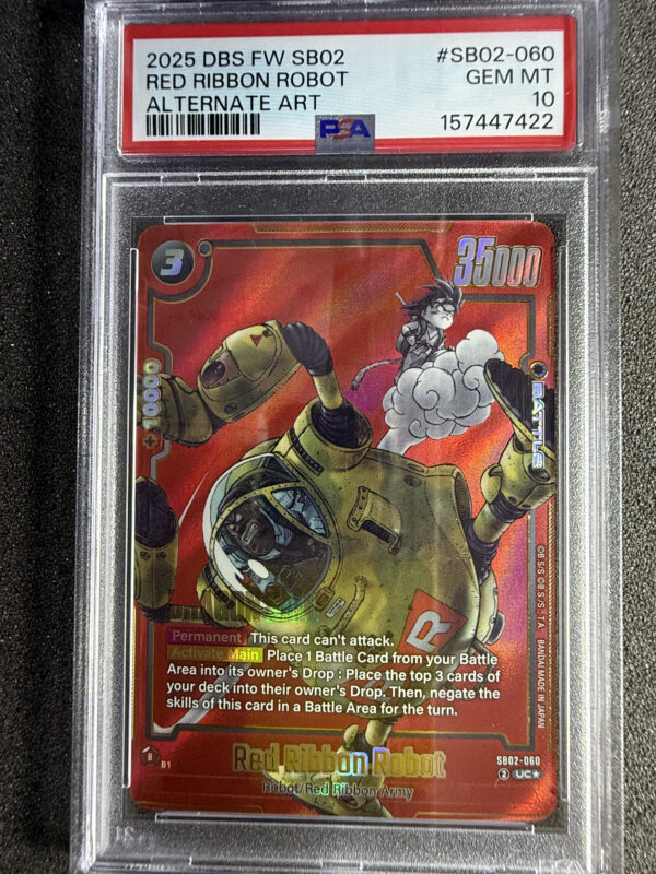 Red Ribbon Robot (SB02-060) Alternate Art Red PSA 10 POP 80