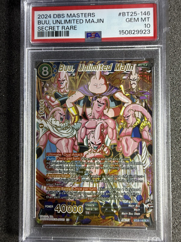 Buu, Unlimited Majin (BT25-146) Secret Rare PSA 10 POP 140