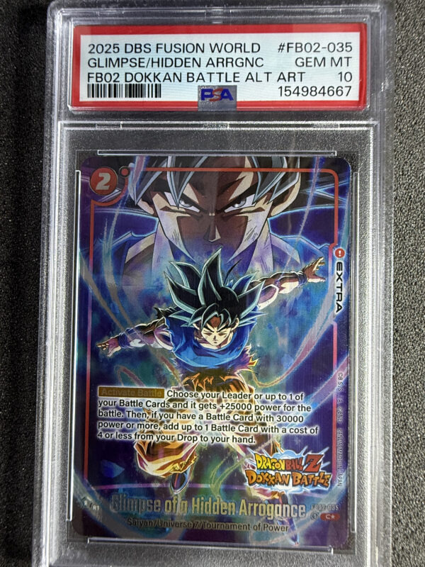 Glimpse Of A Hidden Arrogance (FB02-035) FB02 Dokkan Battle Alternate Art PSA 10
