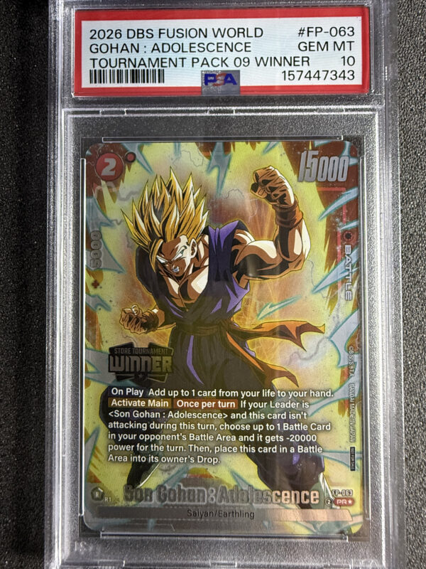 Son Gohan: Adolescence (FP-063) Tournament Pack 09 Winner PSA 10 POP 8
