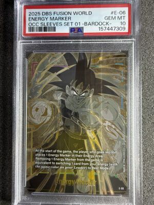 IMG_2904 - Energy Marker (E-06) Occ Sleeves Set 01 Bardock PSA 10 POP 23 Energy Marker (E-06) Occ Sleeves Set 01 Bardock PSA 10 POP 23