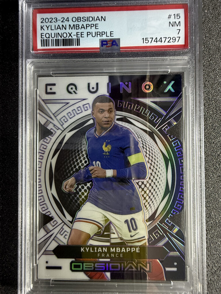 2023-24 Obsidian Equinox Kylian Mbappe Purple /49 PSA 7