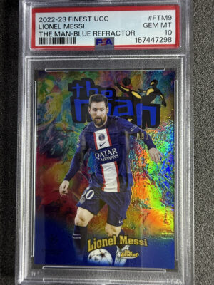 IMG_2922 - 2022-23 Topps Finest UCC FTM9 The Man Lionel Messi Blue Refractor _150 PSA 10 2022-23 Topps Finest UCC FTM9 The Man Lionel Messi Blue Refractor /150 PSA 10