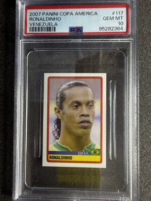 IMG_2924 - 2007 Panini Copa America 117 Ronaldinho Venezuela PSA 10 POP 5 2007 Panini Copa America 117 Ronaldinho Venezuela PSA 10 POP 5