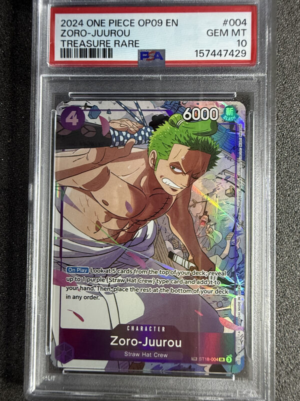 Zoro-Juurou (OP09-004) ST18-004 Treasure Rare PSA 10