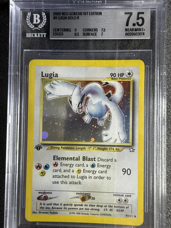 Lugia Holo NG 9 1st Edition BGS 7.5 Subgrades 9/7.5/8.5/7