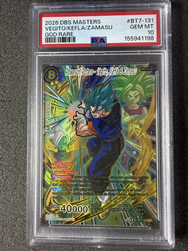 Power of Potara-Vegito, Kefla & Zamasu (BT7-131) God Rare PSA 10