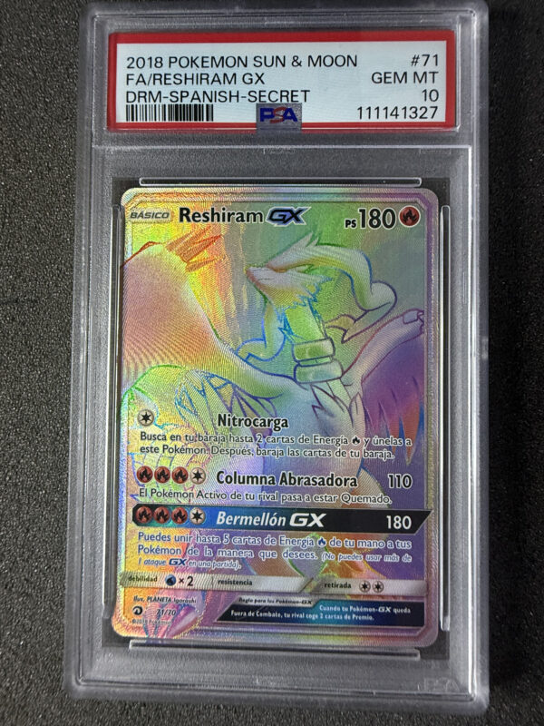 Reshiram GX DRM 71 Secret PSA 10 POP 1